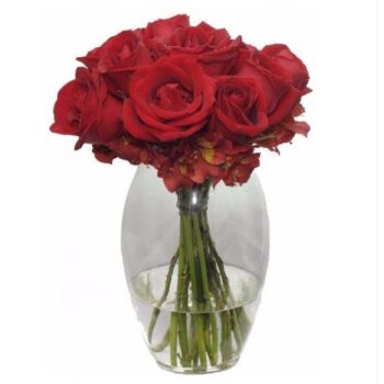 Arranjo de Rosas No Vaso Oval