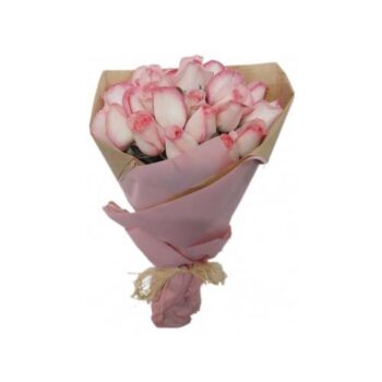 Buque de rosas  18 no papel duplo