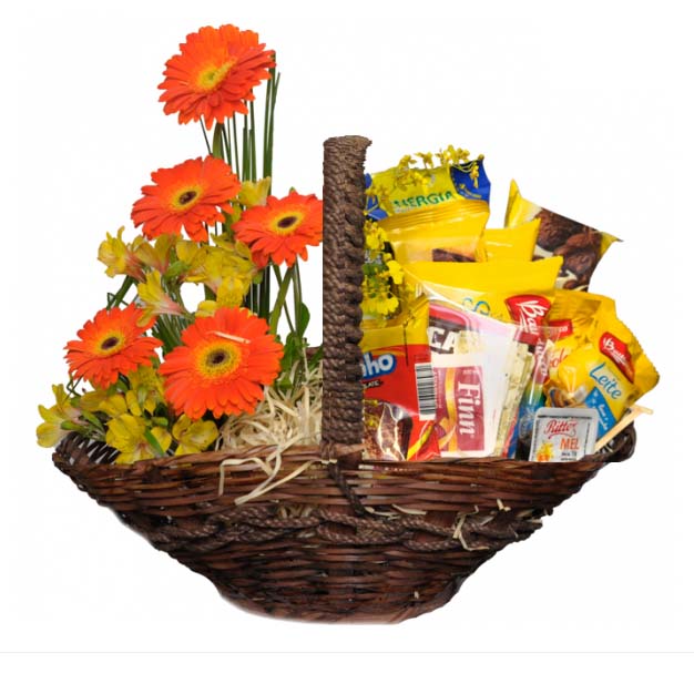 Cesta De Café Da Manha Ou Da Tarde Grande