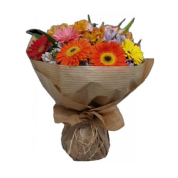 Buque de gerberas no papel craffit